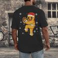 Gingerbread Man Baseball Christmas Men's Back Print T-Shirt Gingerbread Man Baseball Christmas Men's Back Print T-Shirt