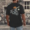 Halloween Boys Batting Skeleton Baseball Men's Back Print T-Shirt