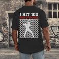 I Hit 100 Days Of School Baseball 100 Day Of School Men's Back Print T-Shirt