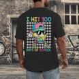 I Hit 100 Days Of School Baseball Drip 100th Day Of School Men's Back Print T-Shirt
