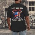 Hit Hard Run Fast Turn Left Baseball Cream Drip Crossed Bats Men's Back Print T-Shirt Hit Hard Run Fast Turn Left Baseball Cream Drip Crossed Bats Men's Back Print T-Shirt