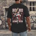 Ho Ho Home Run Baseball Christmas Holiday Sports Santa Men's Back Print T-Shirt
