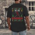 Ho Ho Homerun Xmas Sports Player Baseball Ugly Christmas Men's Back Print T-Shirt Ho Ho Homerun Xmas Sports Player Baseball Ugly Christmas Men's Back Print T-Shirt