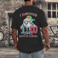 HUGvyn I Survived 100 Days Of School Baseball 6 7 Ice Cream Men's Back Print T-Shirt