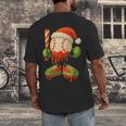 Ice Cream Drip Baseball Christmas Baseball Drip Candy Cane Men's Back Print T-Shirt