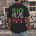 I'Ll Be Home For Christmas Baseball Xmas Men's Back Print T-Shirt I'Ll Be Home For Christmas Baseball Xmas Men's Back Print T-Shirt