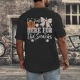 I'm Just Here For The Snacks Baseball Coquette Game Day Girl Men's Back Print T-Shirt I'm Just Here For The Snacks Baseball Coquette Game Day Girl Men's Back Print T-Shirt