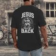 Jesus Has My Back Baseball Faith Motivation Tee Christian Men's Back Print T-Shirt