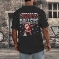 Jingle Ballers Plaid Santa Dabbing Baseball Christmas Men's Back Print T-Shirt