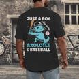 Just A Boy Who Loves Axolotls & Baseball Men's Back Print T-Shirt Just A Boy Who Loves Axolotls & Baseball Men's Back Print T-Shirt