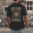 Just a Boy Who Loves Baseball Men's Back Print T-Shirt Just a Boy Who Loves Baseball Men's Back Print T-Shirt