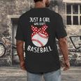 Just A Girl Who Loves Baseball Cute Retro Baseball Lover Men's Back Print T-Shirt