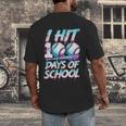 Kids 100 Days Of School 100th Day Baseball Ice Cream Drip Men's Back Print T-Shirt