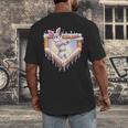 Kids Happy Easter Bunny Playing Baseball Boy Ice Cream Drip Men's Back Print T-Shirt