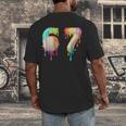Kids Meme 67 Number Six 6 Seven 7 Ice Cream Drips Baseball Men's Back Print T-Shirt Kids Meme 67 Number Six 6 Seven 7 Ice Cream Drips Baseball Men's Back Print T-Shirt
