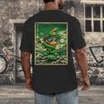 Leprechaun Playing Baseball Japanese Art St Patricks Day Men's Back Print T-Shirt Leprechaun Playing Baseball Japanese Art St Patricks Day Men's Back Print T-Shirt