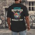 Little Brother Biggest Fan Baseball Cream Drip Crossed Bats Men's Back Print T-Shirt