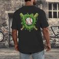 Lucky Shamrock Baseball Gloves Drip St Patrick's Day Boys Men's Back Print T-Shirt