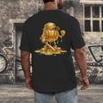 Melting Baseball Mascot Slugger Bat Cap Cartoon Men's Back Print T-Shirt