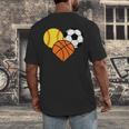 Mom Sports Heart Soccer Basketball Baseball Softball Men's Back Print T-Shirt Mom Sports Heart Soccer Basketball Baseball Softball Men's Back Print T-Shirt