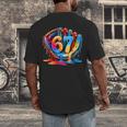 Number 67 Baseball Glove Ice Cream Drip Six Seven Meme Men's Back Print T-Shirt Number 67 Baseball Glove Ice Cream Drip Six Seven Meme Men's Back Print T-Shirt