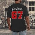 Number 67 Numbered Six Seven Baseball Jersey Style Team 67 Men's Back Print T-Shirt