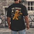Oh Snap Gingerbreadman Christmas Baseball Men's Back Print T-Shirt