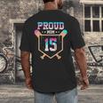 Proud Mom Baseball Player Number 15 Ice Cream Drip Men's Back Print T-Shirt Proud Mom Baseball Player Number 15 Ice Cream Drip Men's Back Print T-Shirt