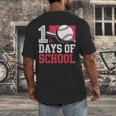 Retro 100 Days Of School Baseball Teacher Student 100 Days Men's Back Print T-Shirt