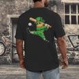Retro Leprechaun Baseball St Patricks Day Sport Men Boy Kids Men's Back Print T-Shirt