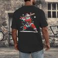 Santa Playing Baseball Christmas Candy Cane Fun Xmas Holiday Men's Back Print T-Shirt