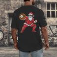 Santa Playing Baseball Baseball Lover Baseballer Xmas Men's Back Print T-Shirt