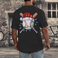 Santa Sports Christmas Baseball Player Men's Back Print T-Shirt Santa Sports Christmas Baseball Player Men's Back Print T-Shirt