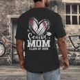 Senior Mom Class Of 2026 Baseball Graduation Heart Men's Back Print T-Shirt