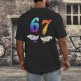 Six Seven Ice Cream Drip Cool Meme 67 Number Baseball Men's Back Print T-Shirt Six Seven Ice Cream Drip Cool Meme 67 Number Baseball Men's Back Print T-Shirt