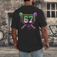 Six Seven Mardi Gras Baseball Sports Party Men's Back Print T-Shirt Six Seven Mardi Gras Baseball Sports Party Men's Back Print T-Shirt