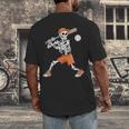 Skeleton Batting Baseball Halloween Men's Back Print T-Shirt