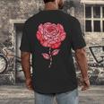 Sporty Rose Graphic With Baseball And Rugby Ball Petals Men's Back Print T-Shirt