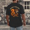 Squirell Baseball Catcher Player Joke Tee Protect Your Nuts Men's Back Print T-Shirt Squirell Baseball Catcher Player Joke Tee Protect Your Nuts Men's Back Print T-Shirt
