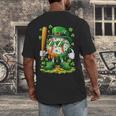 St Patricks Day Baseball Ice Cream Baseball Player Cartoon Men's Back Print T-Shirt St Patricks Day Baseball Ice Cream Baseball Player Cartoon Men's Back Print T-Shirt
