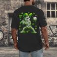 St Patricks Day Baseball Skeleton Irish Leprechaun Hat Boys Men's Back Print T-Shirt