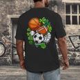 St Patricks Day Shamrock Basketball Baseball Football Soccer Men's Back Print T-Shirt St Patricks Day Shamrock Basketball Baseball Football Soccer Men's Back Print T-Shirt