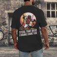 Steal That Base I Double Dare You Baseball Catcher Men's Back Print T-Shirt