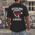 Stealing Hearts & Bases Valentine’s Day Baseball Love Men's Back Print T-Shirt Stealing Hearts & Bases Valentine’s Day Baseball Love Men's Back Print T-Shirt
