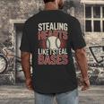 Stealing Hearts Like I Steal Bases Baseball Valentine Retro Men's Back Print T-Shirt