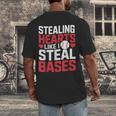 Stealing Hearts Like I Steal Bases Cute Baseball Kids Men's Back Print T-Shirt