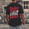 Stealing Hearts Like I Steal Bases Cute Baseball Valentine Men's Back Print T-Shirt Stealing Hearts Like I Steal Bases Cute Baseball Valentine Men's Back Print T-Shirt