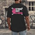 Strike Out Cancer Breast Cancer Awareness Baseball Warrior Men's Back Print T-Shirt Strike Out Cancer Breast Cancer Awareness Baseball Warrior Men's Back Print T-Shirt