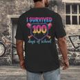 I Survived 100 Days Of School Baseball 100th Day Kids Girls Men's Back Print T-Shirt I Survived 100 Days Of School Baseball 100th Day Kids Girls Men's Back Print T-Shirt
