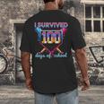 I Survived 100 Days Of School Baseball Boys Students Men's Back Print T-Shirt I Survived 100 Days Of School Baseball Boys Students Men's Back Print T-Shirt